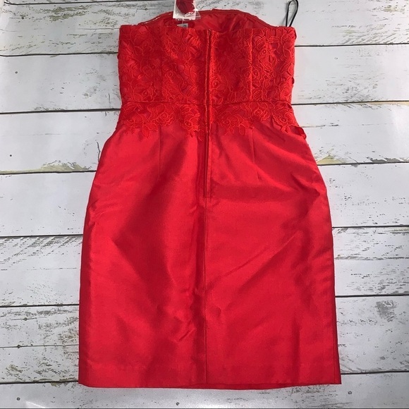 H&M Red Strapless Dress NWT - Picture 4 of 7